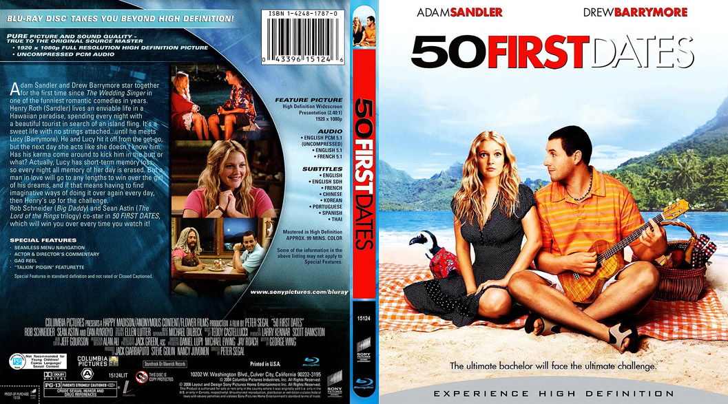 Jaquette Blu-ray 50 First Dates (2004) US Cover