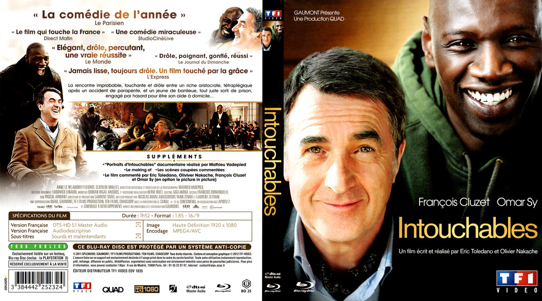 Jaquette Blu-ray Intouchables (2011) FR Cover