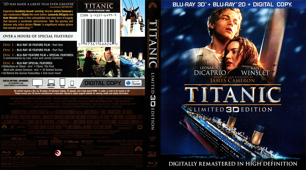 Jaquette Blu-ray 3D Titanic (1997) US Cover