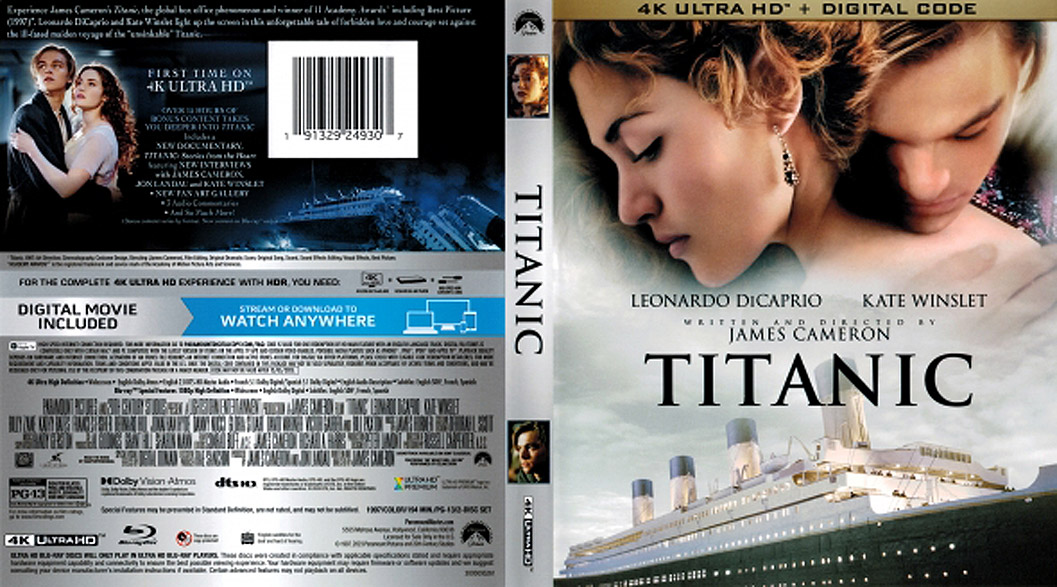 Jaquette 4K Ultra HD Titanic (1997) US Cover